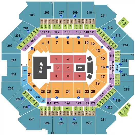seating chart for Barclays Center - Mary J. Blige - eventticketscenter.com