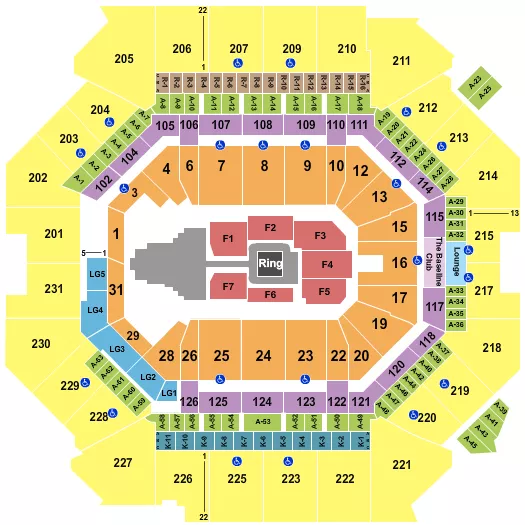 seating chart for Barclays Center - WWE - eventticketscenter.com