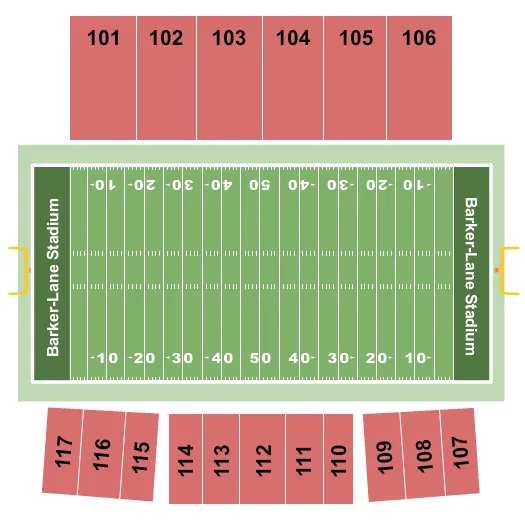 seating chart for Barker-Lane Stadium - Football - eventticketscenter.com