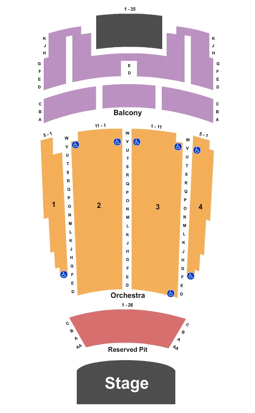 seating chart for Barrymore Theatre - Madison - Endstage - Resv Pit - eventticketscenter.com