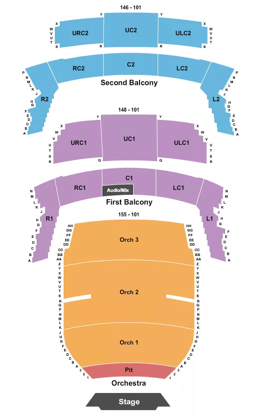 seating chart for Bass Concert Hall - End Stage - eventticketscenter.com