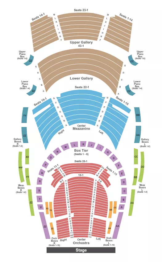 seating chart for Bass Performance Hall - End Stage - eventticketscenter.com