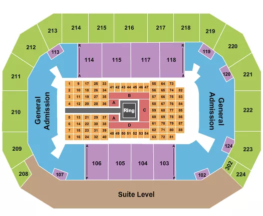 seating chart for Baxter Arena - Boxing - eventticketscenter.com