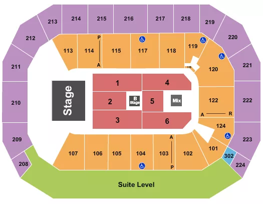 seating chart for Baxter Arena - Endstage w/ B Stage - eventticketscenter.com