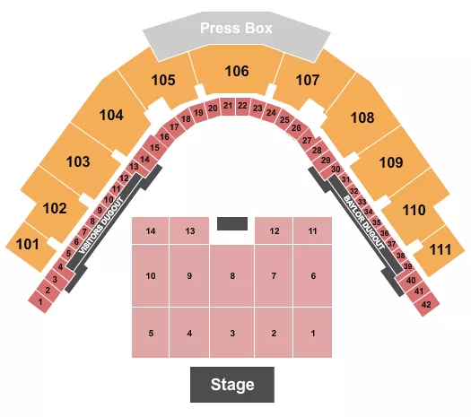 seating chart for Baylor Ballpark - Concert - eventticketscenter.com