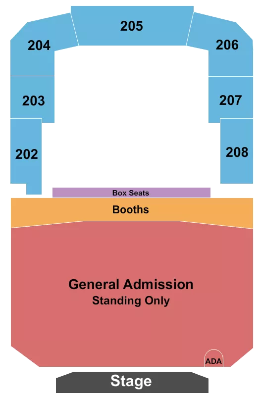 seating chart for Bayou Music Center - Endstage GA/Floor 3 - eventticketscenter.com
