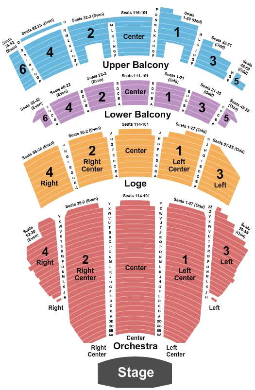 End Stage Seating Map