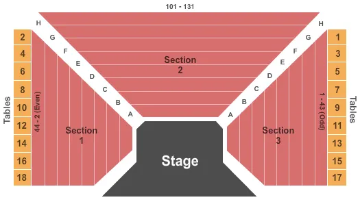seating chart for Bear's Den Showroom At Seneca Niagara Resort & Casino - End Stage - eventticketscenter.com