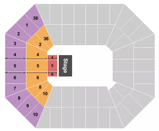 seating chart for Beasley Coliseum - Theatre 2 - eventticketscenter.com