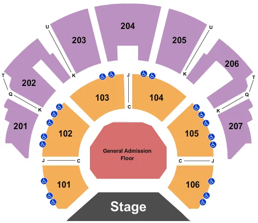 seating chart for Beau Rivage Theatre - Endstage GA - eventticketscenter.com
