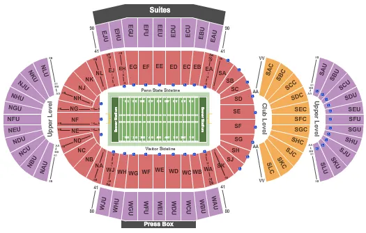 seating chart for Beaver Stadium - Football - eventticketscenter.com