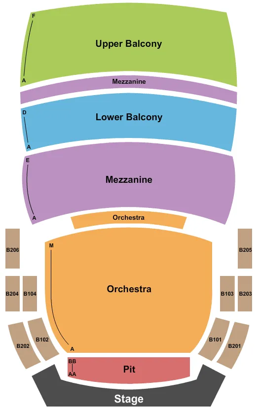 seating chart for Bedell Performance Hall - Endstage Pit - eventticketscenter.com