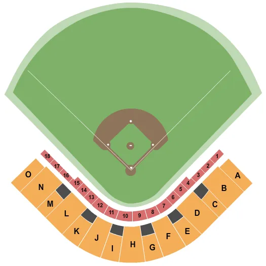 seating chart for Beiden Field at Bob Bennett Stadium - Baseball - eventticketscenter.com
