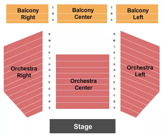Endstage 3 Seating Chart at Belasco Theater. The chart shows the main floor/stage with seating options surrounding it, which are color coded