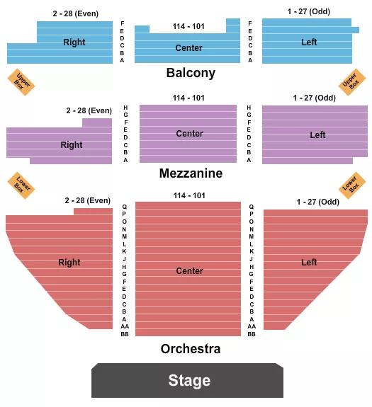 seating chart for Belasco Theatre - NY - Endstage 1 - eventticketscenter.com