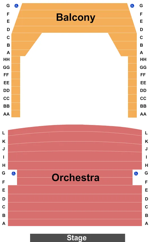 seating chart for Belbas Theater at Washington Pavilion - End Stage - eventticketscenter.com