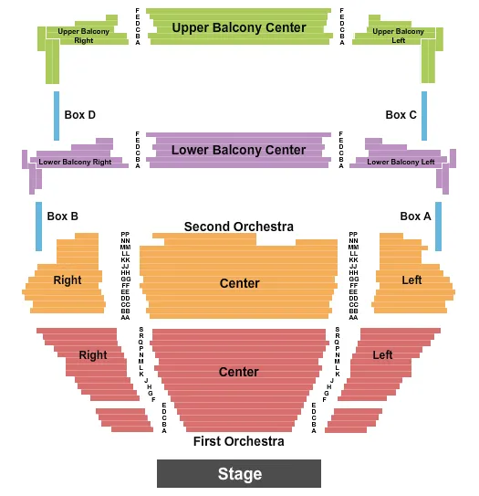 seating chart for S.E. Belcher Jr. Performance Center - End Stage - eventticketscenter.com