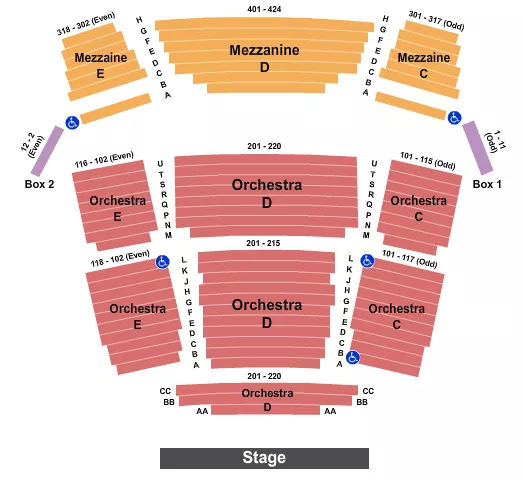 seating chart for Belding Theater at Bushnell Theatre - Endstage - eventticketscenter.com