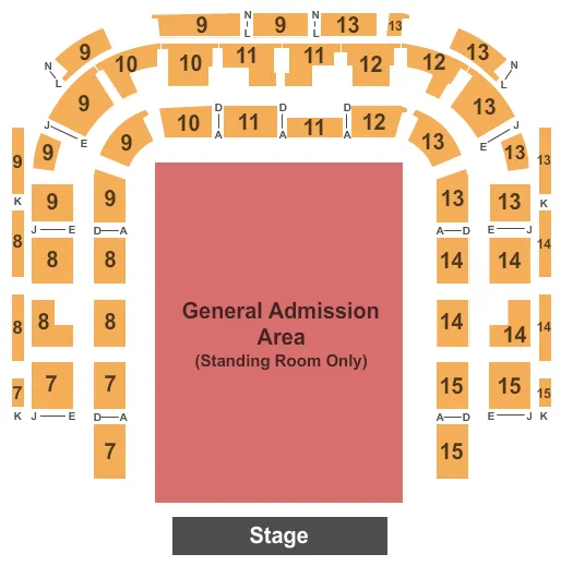 seating chart for Bell Auditorium - Endstage GA Floor - eventticketscenter.com