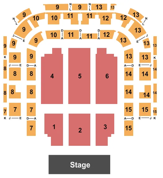 seating chart for Bell Auditorium - End Stage - eventticketscenter.com