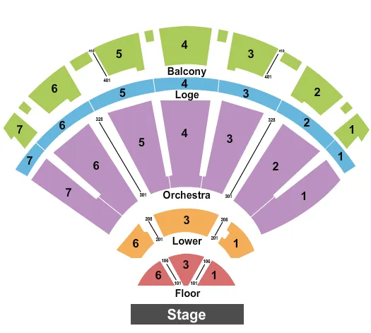 seating chart for Bellco Theatre - Endstage 2 - eventticketscenter.com