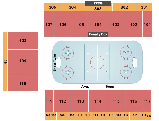 seating chart for CAA Arena - Hockey - eventticketscenter.com