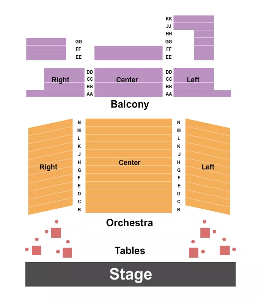seating chart for Bellows Falls Opera House - Endstage Tables - eventticketscenter.com