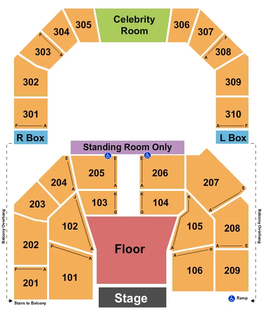 seating chart for Belterra Casino Resort - End Stage - eventticketscenter.com