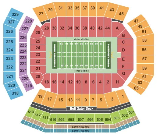 seating chart for Ben Hill Griffin Stadium - Football - eventticketscenter.com