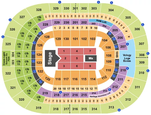 seating chart for Benchmark International Arena - Rascal Flatts - eventticketscenter.com