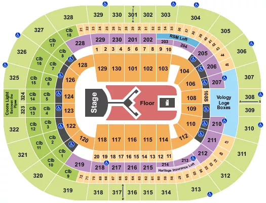 seating chart for Benchmark International Arena - Shinedown - eventticketscenter.com