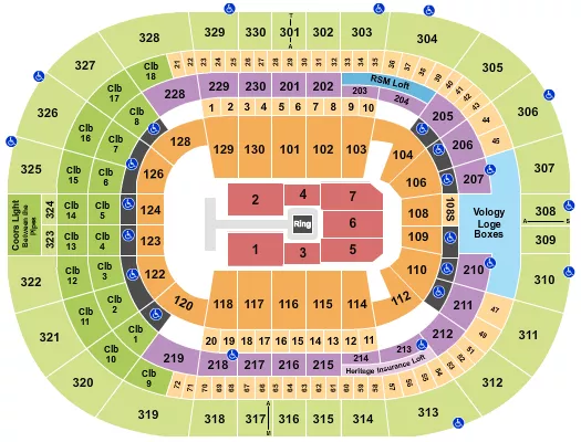 seating chart for Benchmark International Arena - WWE2 - eventticketscenter.com