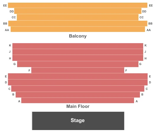 seating chart for Bennett Gordon Hall - End Stage - eventticketscenter.com