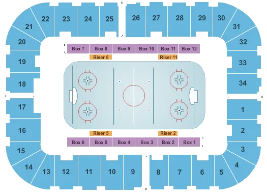 seating chart for Berglund Center Coliseum - Hockey - eventticketscenter.com