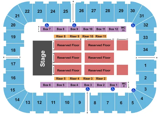 seating chart for Berglund Center Coliseum - Endstage 2 - eventticketscenter.com