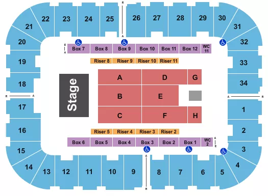 seating chart for Berglund Center Coliseum - Endstage 4 - eventticketscenter.com