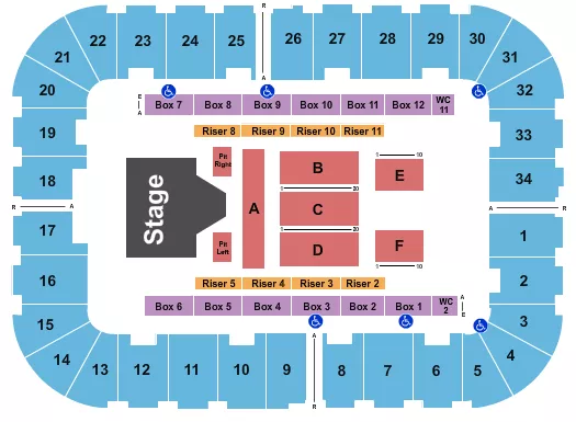 seating chart for Berglund Center Coliseum - Koe Wetzel - eventticketscenter.com
