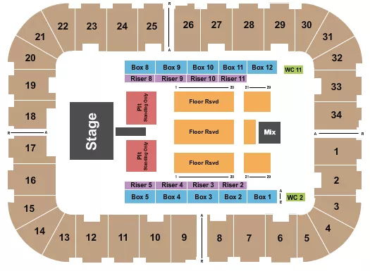 seating chart for Berglund Center Coliseum - Parker McCollum - eventticketscenter.com