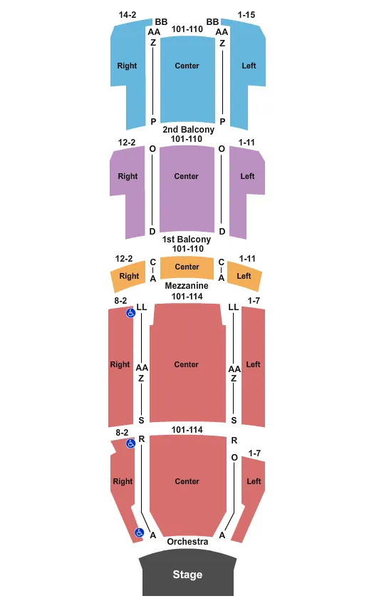 seating chart for Berklee Performance Center - Boston - End Stage - eventticketscenter.com