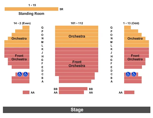 seating chart for Berlind Theatre - McCarter Theatre Center - Endstage - eventticketscenter.com
