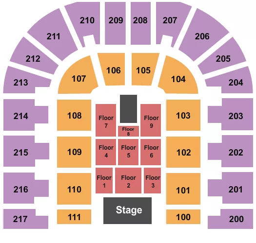 seating chart for Bert Ogden Arena - Endstage 2 - eventticketscenter.com