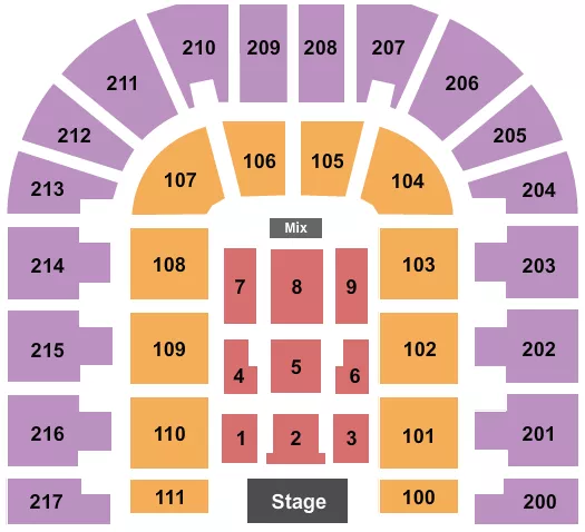 seating chart for Bert Ogden Arena - Endstage 3 - eventticketscenter.com