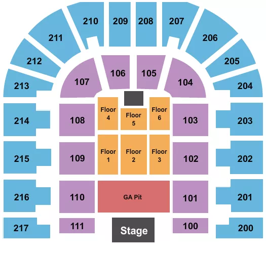 seating chart for Bert Ogden Arena - Endstage GA Pit - eventticketscenter.com