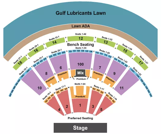 seating chart for Bethel Woods Center For The Arts - Endstage 2 - eventticketscenter.com