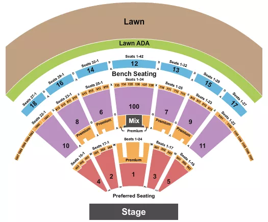 seating chart for Bethel Woods Center For The Arts - Endstage 3 - eventticketscenter.com