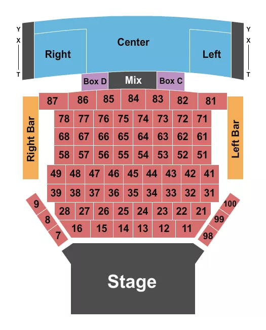 seating chart for Bethesda Theatre - End Stage - eventticketscenter.com