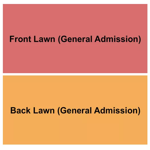 GA Front/GA Back Seating Chart at Bicentennial Pavilion At Columbus Commons. The chart shows the main floor/stage with seating options surrounding it, which are color coded