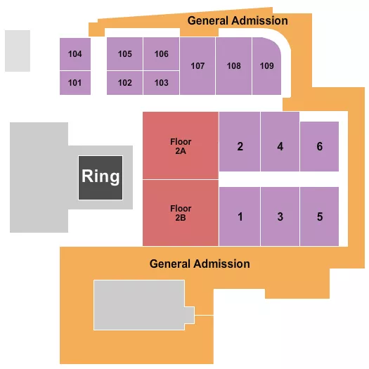 seating chart for Big Night Live - Wrestling - eventticketscenter.com