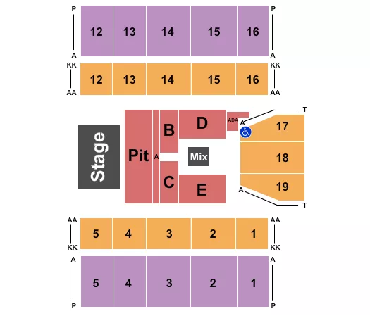 seating chart for Marshall Health Network Arena - Endstage 5 - eventticketscenter.com