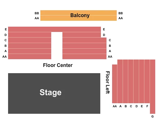 seating chart for Big Secret Theatre - Endstage - eventticketscenter.com